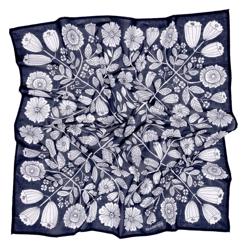 Omira's Midnight Bloom Reusable Gift Wrap & Scarf