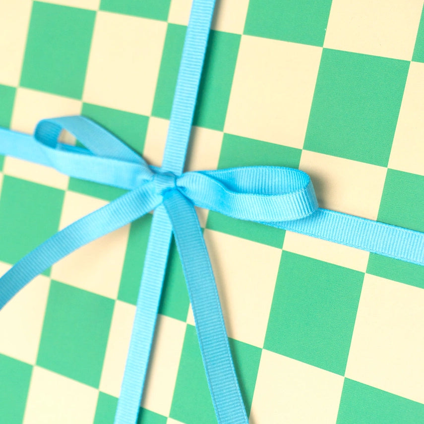Devin's Dapper Green Checks Gift Wrap | Single Sheet