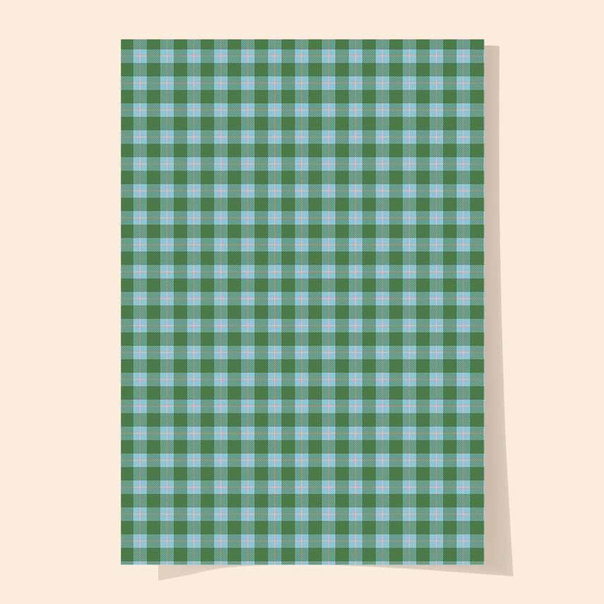 Eddie's Evergreen & Blue Plaid Gift Wrap | Single Sheet