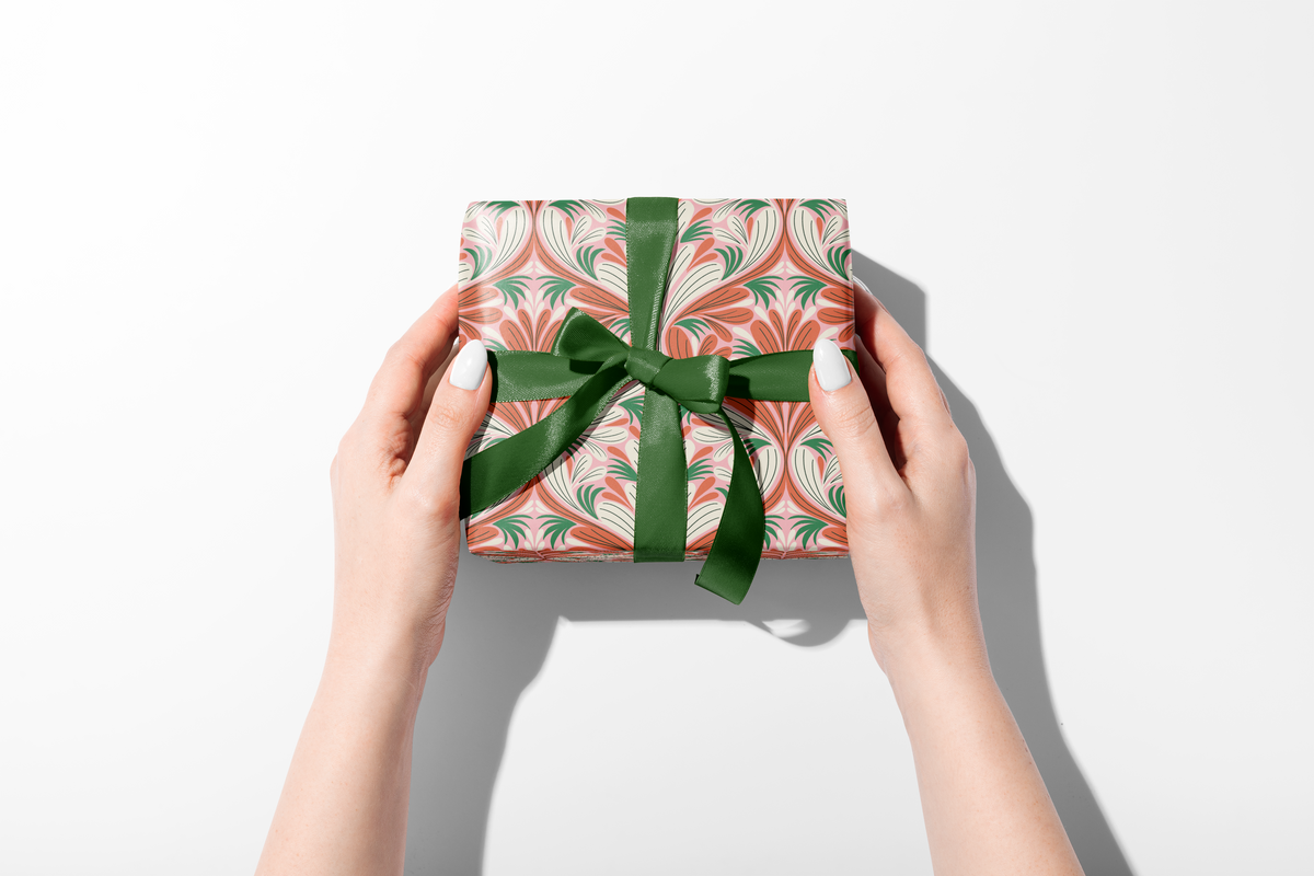 Merry Menchu Gift Wrap | Roll of 3 Pre-cut Sheets