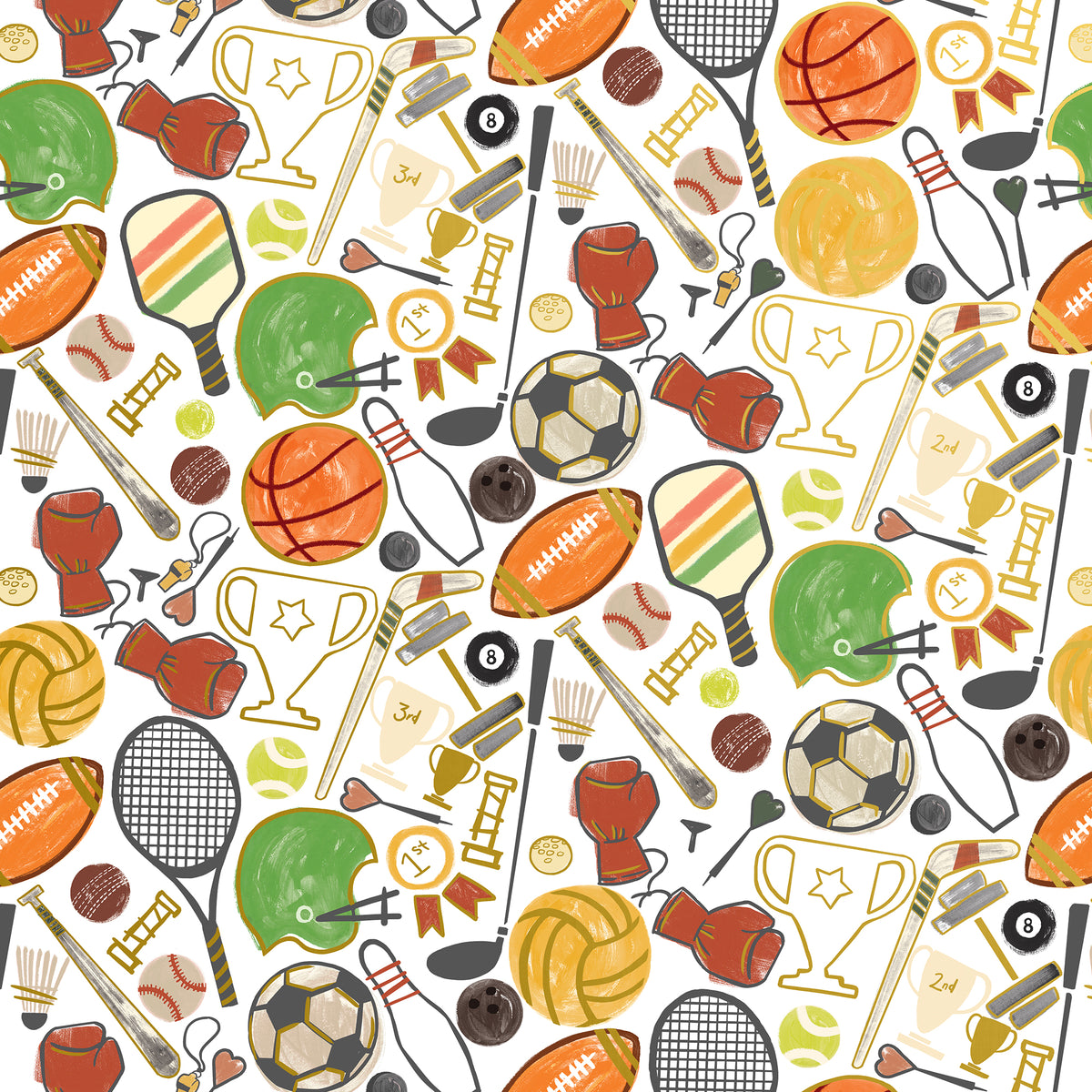 Tristan's Sport Society Gift Wrap | Continuous 5-ft Roll