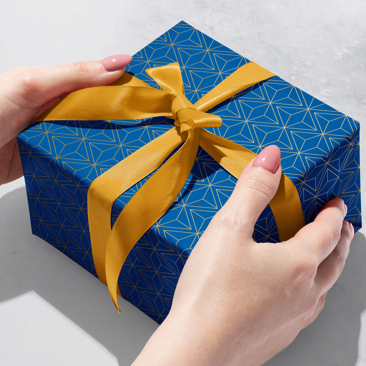 Return of the Max Majestic Blue & Gold Gift Wrap | Continuous 5-ft Roll