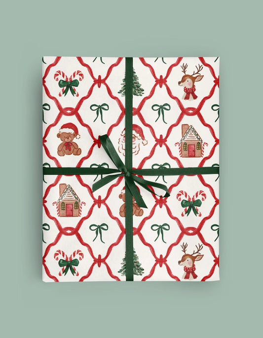 Christine's Trellis & Tidings Gift Wrap | Continuous 7-ft Roll