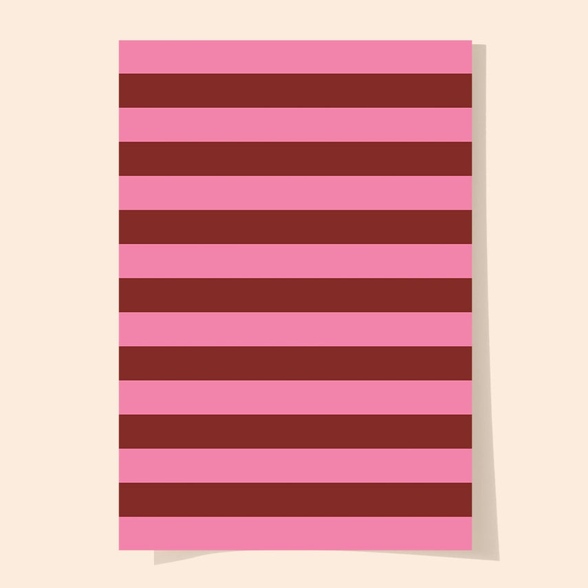 Sarita's Bordeaux & Blush Striped Gift Wrap | Single Sheet