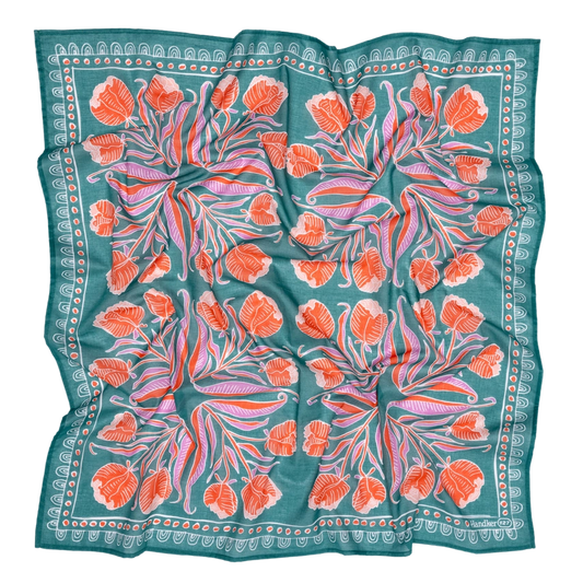 Salma's Sunset Blooms Reusable Gift Wrap & Scarf