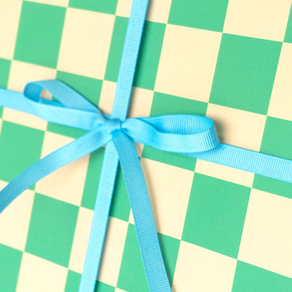 Devin's Dapper Green Checks Gift Wrap | Single Sheet