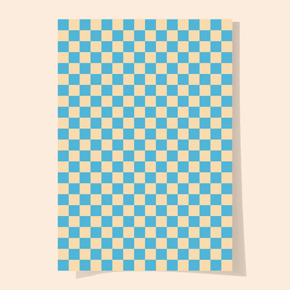 Gavin's Coastal Blue Checkered Charm Gift Wrap | Single Sheet