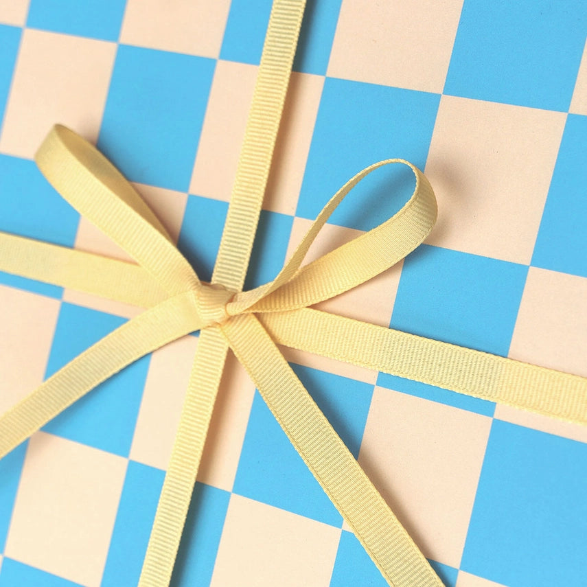 Gavin's Coastal Blue Checkered Charm Gift Wrap | Single Sheet