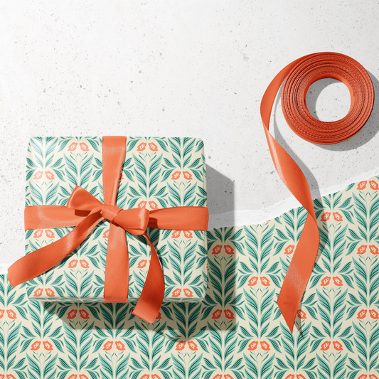 Ada's Coral Crush Gift Wrap | Roll of 3 Pre-cut Sheets