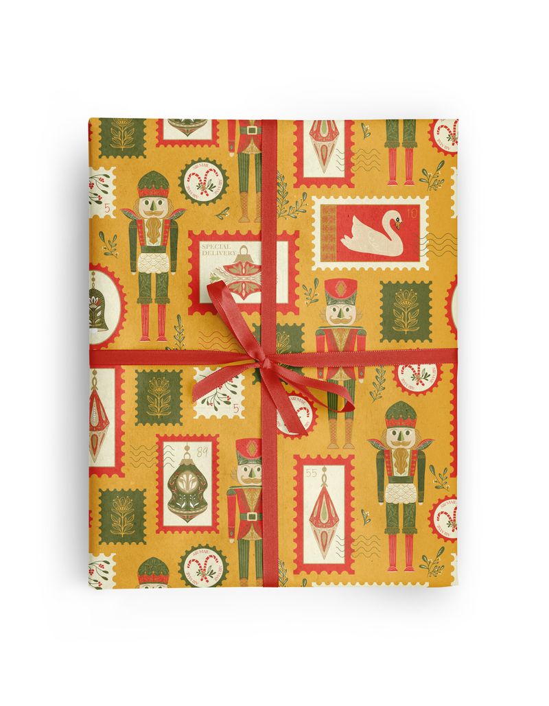 Noah the Nutcracker Gift Wrap | Roll of 3 Pre-cut Sheets