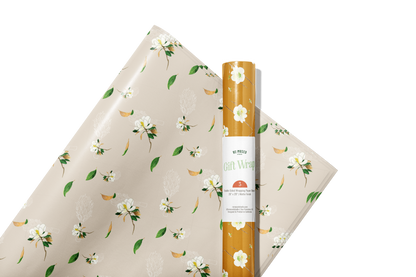 Meena's Marigold & Magnolia Double-Sided Gift Wrapping Paper | Roll of 3 Pre-cut Sheets