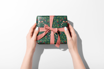 Sara's Emerald Enchantment Gift Wrapping Paper | Roll of 3 Pre-cut Sheets