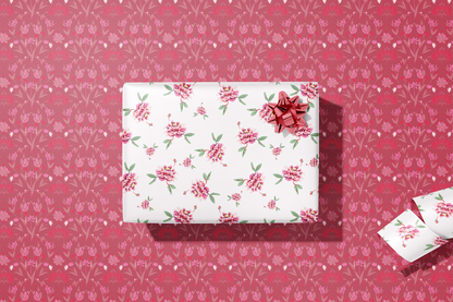 Gina's Pink Petals Double-Sided Gift Wrap | Roll of 3 Pre-cut Sheets