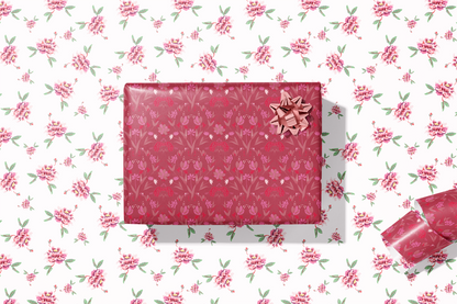 Gina's Pink Petals Double-Sided Gift Wrap | Roll of 3 Pre-cut Sheets