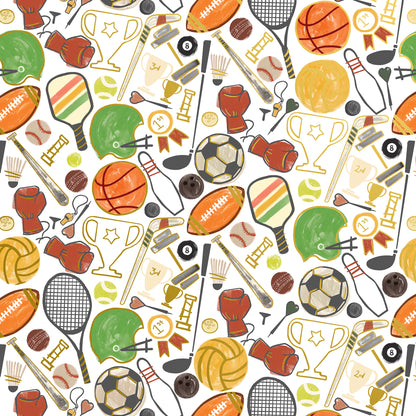 Tristan's Sport Society Gift Wrap | Continuous 5-ft Roll