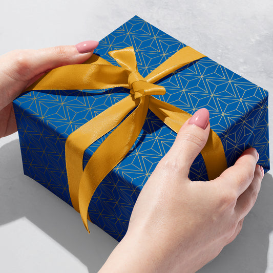 Return of the Max Majestic Blue & Gold Gift Wrap | Continuous 5-ft Roll