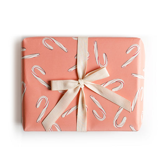 Eliana's Candy Cane Kisses Gift Wrap | Roll of 3 Pre-cut Sheets