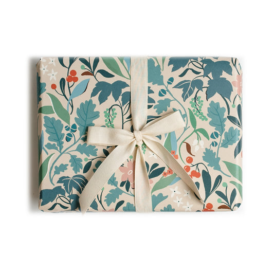 Allie's Once in a Blue Bloom Gift Wrap | Roll of 3 Pre-cut Sheets