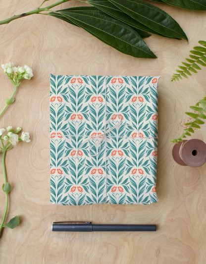 Ada's Coral Crush Gift Wrap | Roll of 3 Pre-cut Sheets