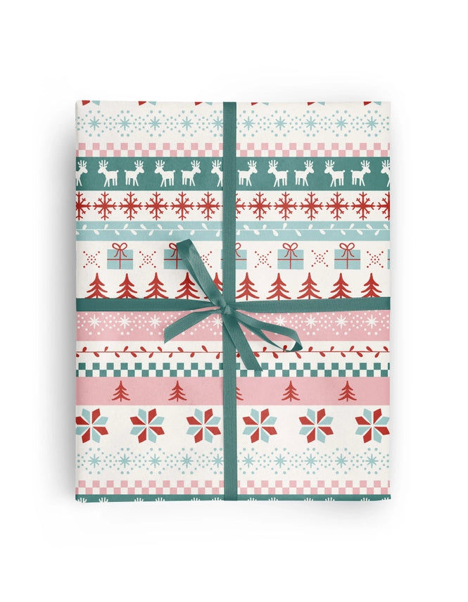 Poconos Winter Weekend Gift Wrap | Continuous 7-ft Roll