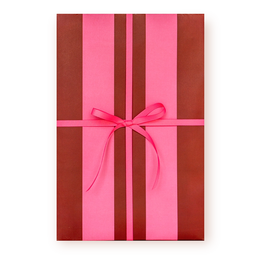 Sarita's Bordeaux & Blush Striped Gift Wrap | Single Sheet