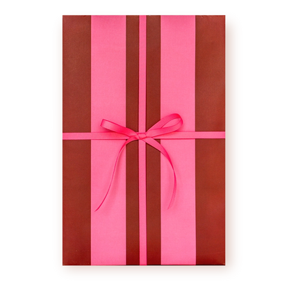 Sarita's Bordeaux & Blush Striped Gift Wrap | Single Sheet