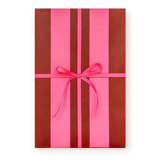 Sarita's Bordeaux & Blush Striped Gift Wrap | Single Sheet