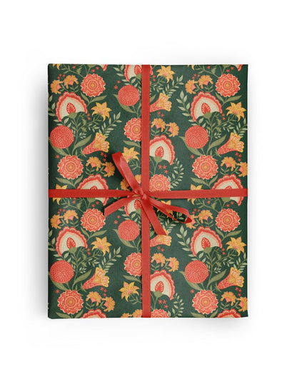 Mae's Majestic Blooms Gift Wrap | Roll of 3 Pre-cut Sheets