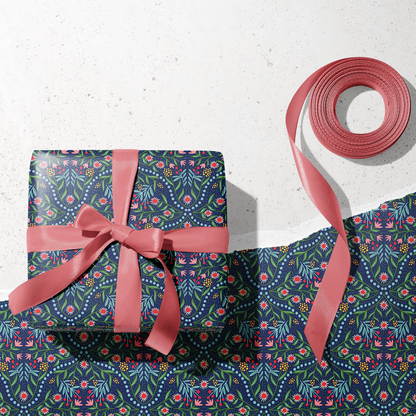 Theresa's Midnight Merriment Gift Wrap | Roll of 3 Pre-cut Sheets