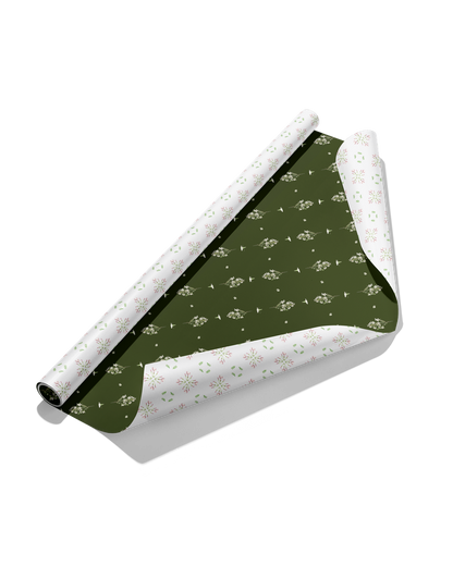 Evergreen Esther Double-Sided Gift Wrap | Roll of 3 Pre-cut Sheets