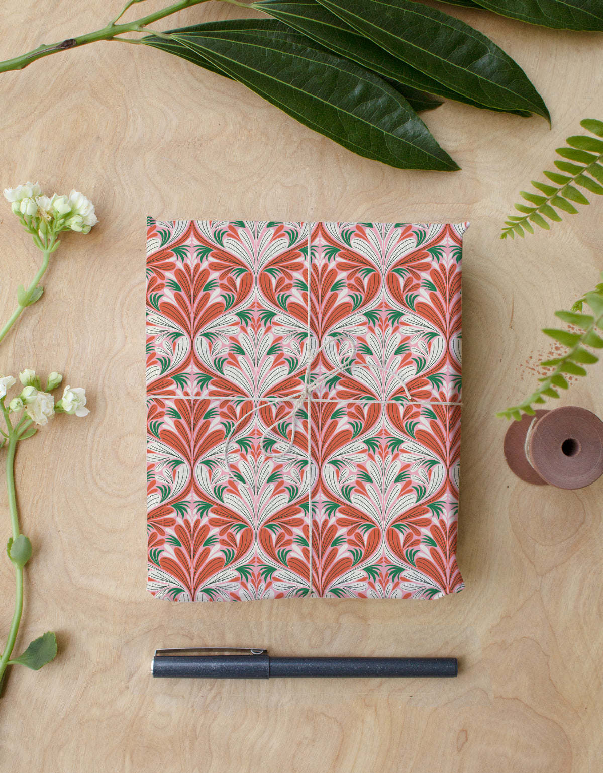 Merry Menchu Gift Wrap | Roll of 3 Pre-cut Sheets